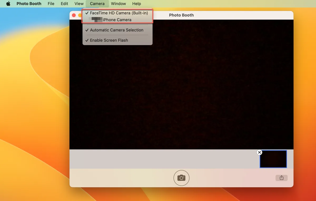 macOS Photo Booth